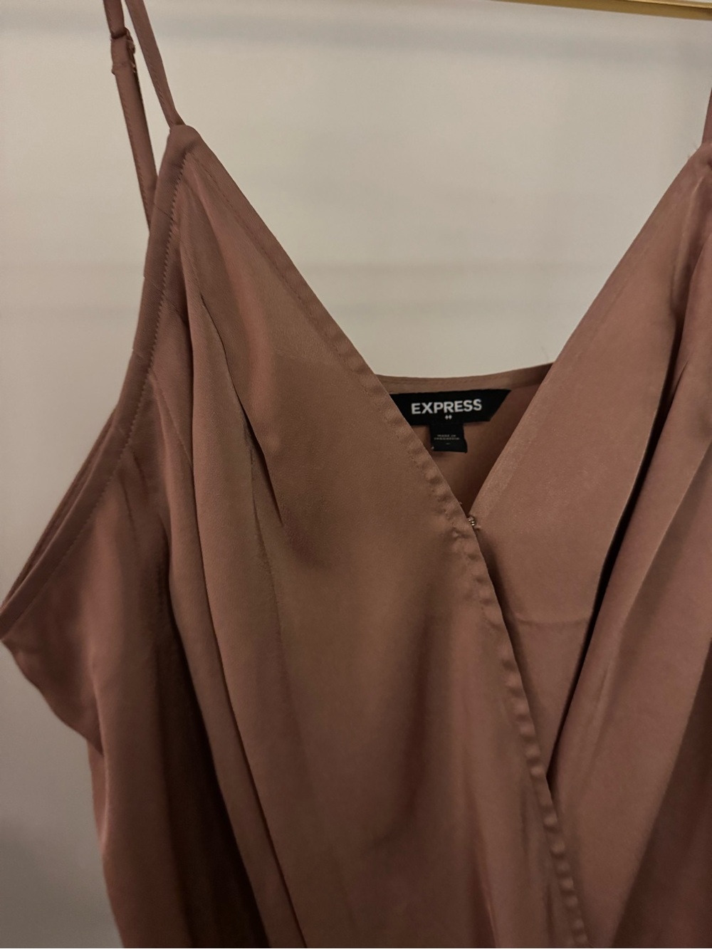 Express Satin Slip Bodysuit - Dusty Mauve